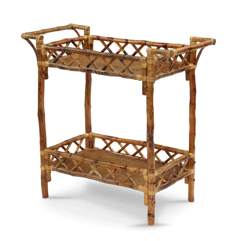 Beverage Stand Rattan - Antique Tortoise W40" x D19" x H38"