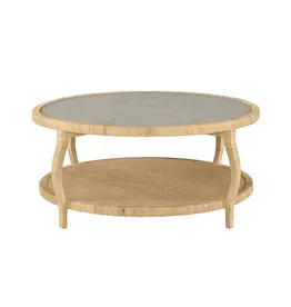 Camille 45" Coffee TableTempered Glass Top - Natural W45 x D45 x H19"