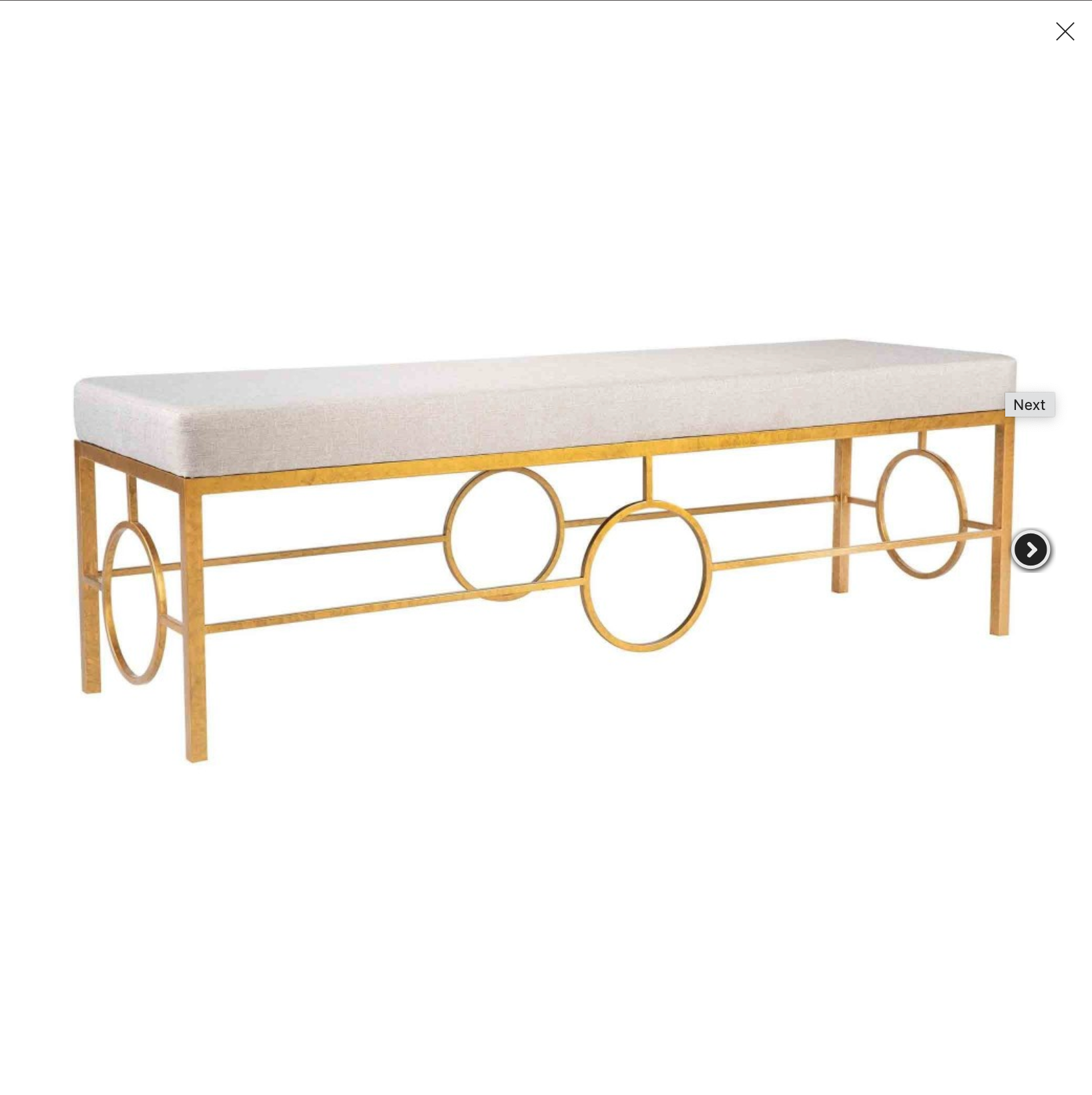 Milan Bench ln(Royal Gold),(Beige Linen) 20"H x 60"W x 18"D