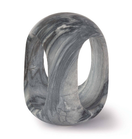 Bruno Marble Sculpture LG Black 8"Dia x 10"H