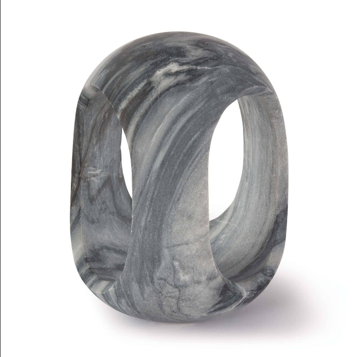 Bruno Marble Sculpture LG Black 8"Dia x 10"H