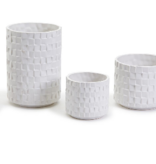 Cubist Soft White Pattern Planter XSM  3 1/2" H x 4" Dia