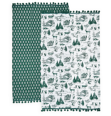 Forest Christmas Set of 2 Dish Towels