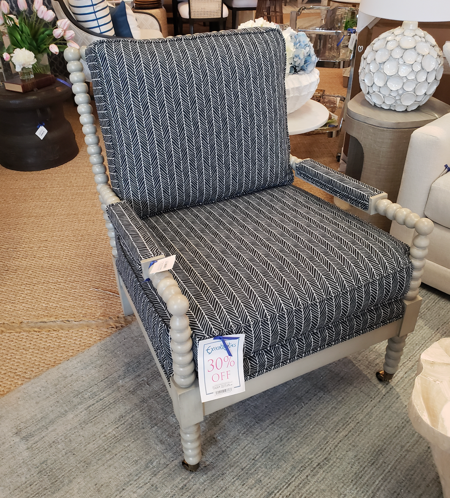 Spool Chair - Jiggy Indigo (17) 29W 35x 38H