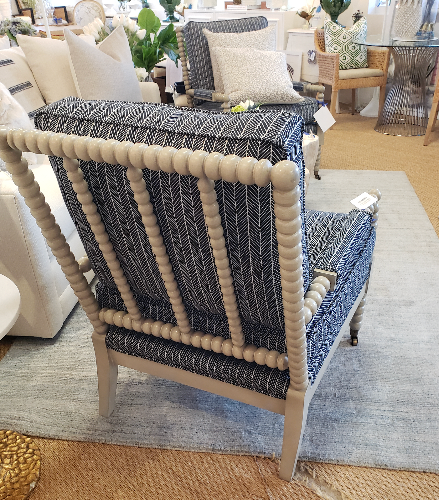 Spool Chair - Jiggy Indigo (17) 29W 35x 38H