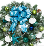 30" Wreath with Blue, White Coastal Theme