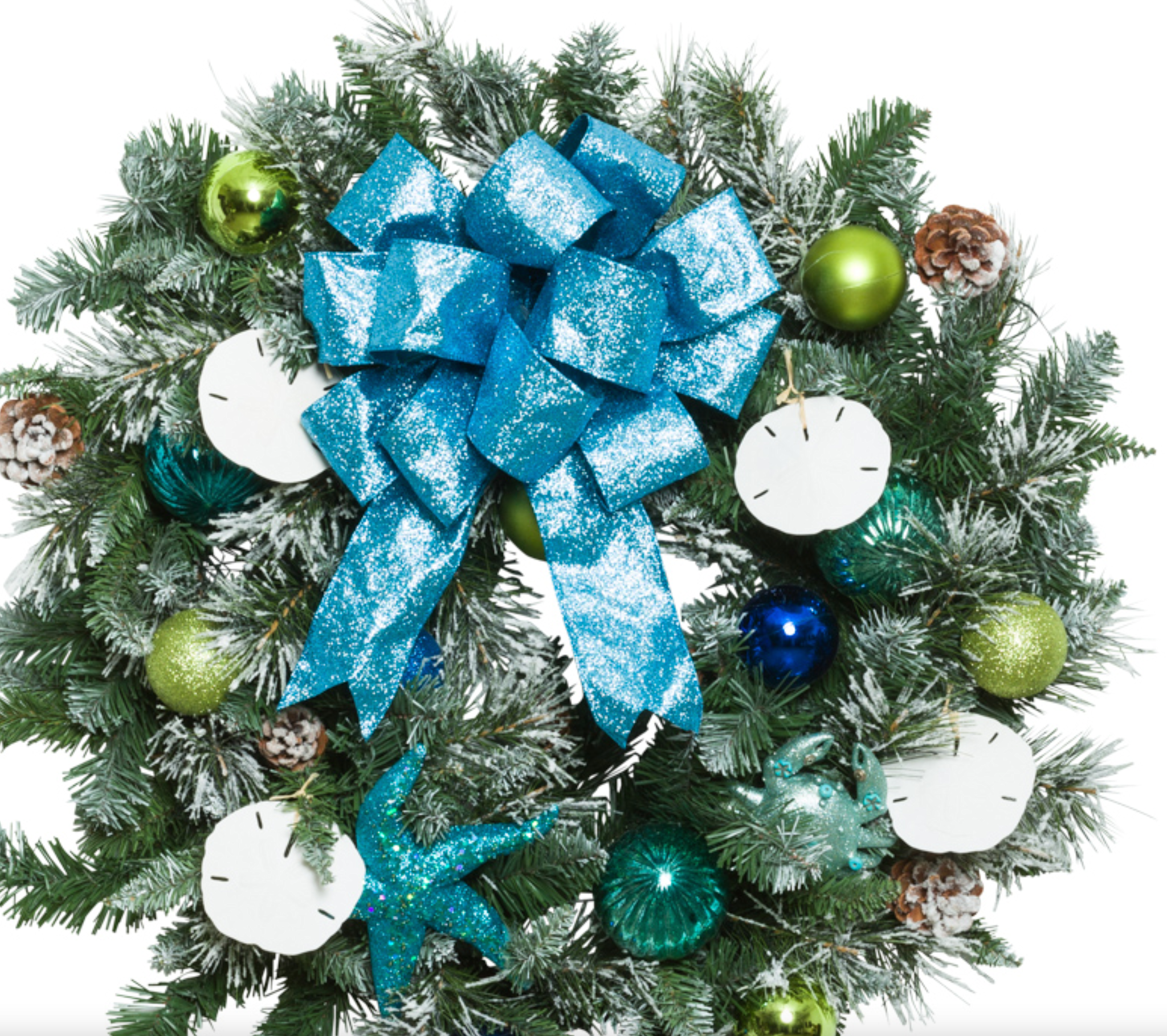 30" Wreath with Blue, White Coastal Theme