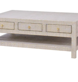 Kagu 6 Drawer Coffee Table w/ Rattan W 47 x D 30 x H 18 in