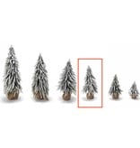 14" Snow Covered Christmas Tree with Jute Covered Wooden Base