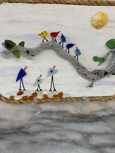 Birds on a Branch/Wire 10.5"Wx7.5"H