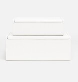Halia Box in Designer White Linen LG - 12"W x 8"D x 4.5"H