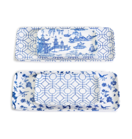 Chinoiserie Tidbits and Tapas Tray - 10 1/2" W x 4 1/2" D x 1/2" H