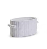 Faux Bamboo Oval Cachepot - 15"W x 7"D x 7"H