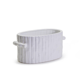 Faux Bamboo Oval Cachepot - 15"W x 7"D x 7"H