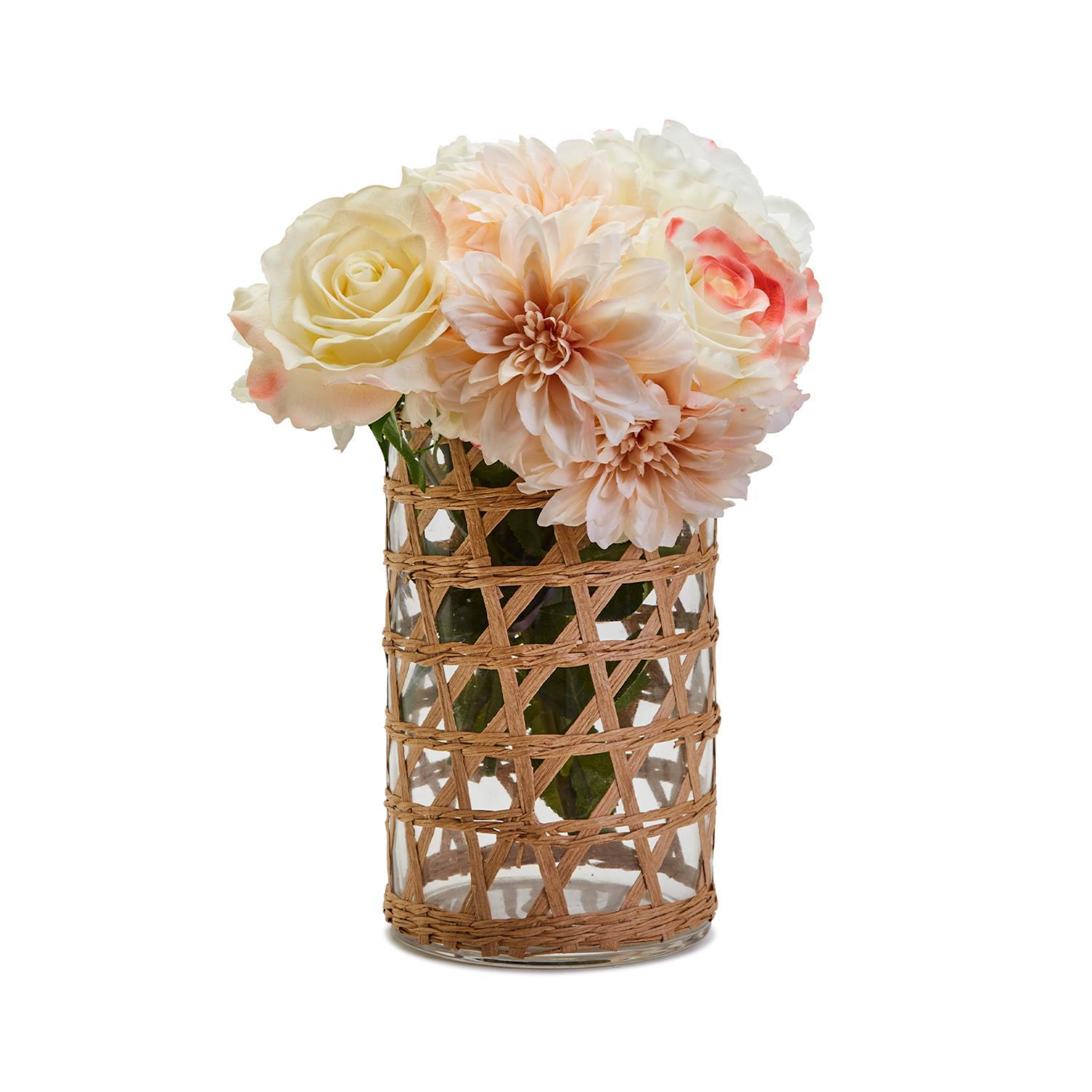 Raffia Lattice Vase - 9 3/4" H x 6" Dia