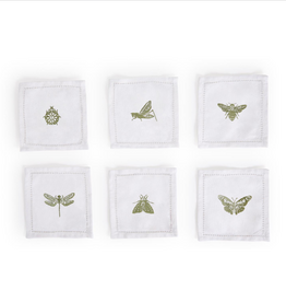 Set of 6 Insect Cocktail Napkins