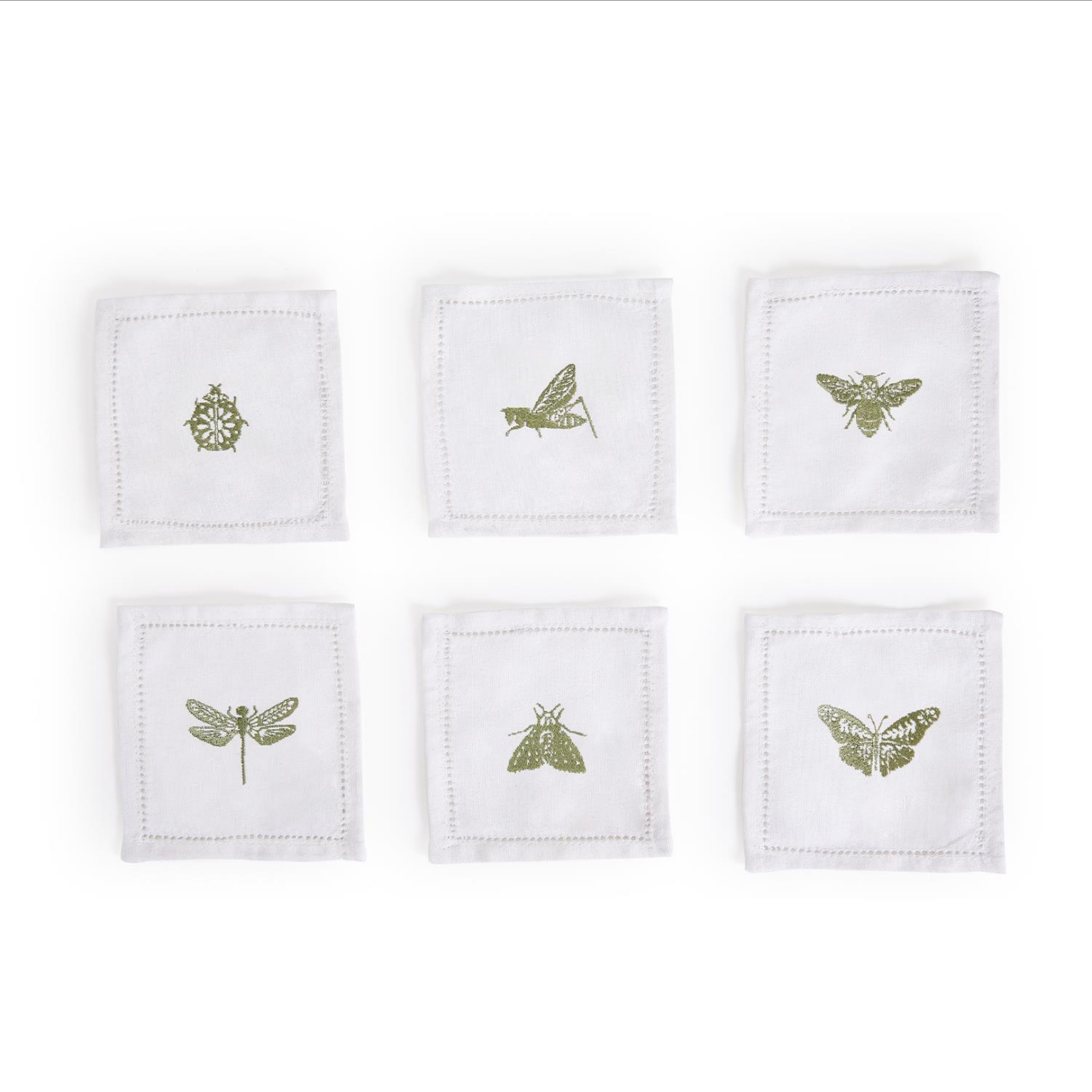 Set of 6 Insect Cocktail Napkins