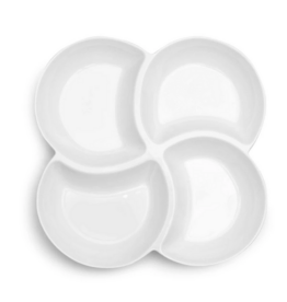 Q Home Design Small Clover White Melamine Serving Platter