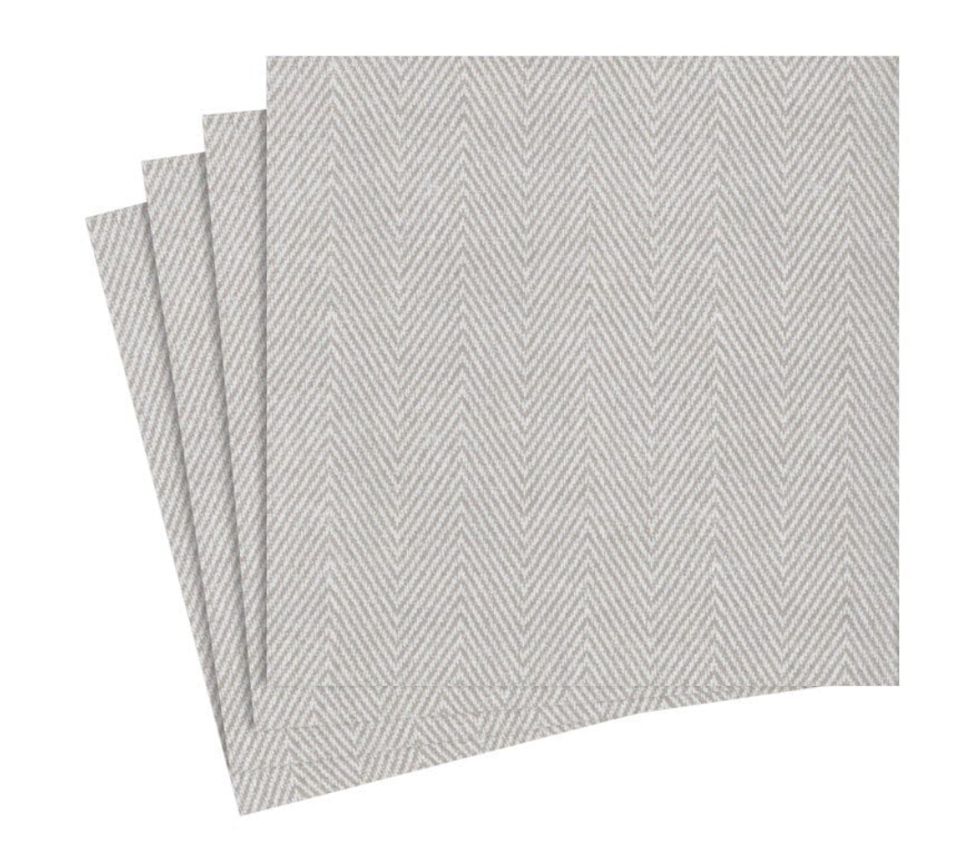 Jute Paper Linen Cocktail Napkins in Flax - 15 Per Package