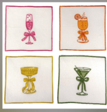 Cheers Set of 4 Embroidered Cocktail Napkins5" Sq