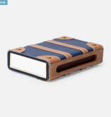Pigeon & Poodle Dunlap Match Box - Navy/Aged Camel Full-Grain Leather