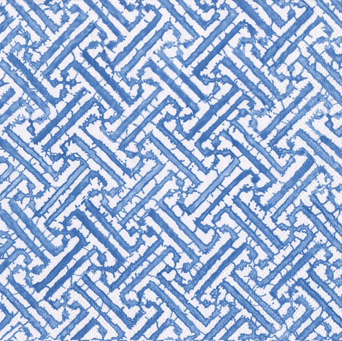 Fretwork Blue Napkin Cocktail