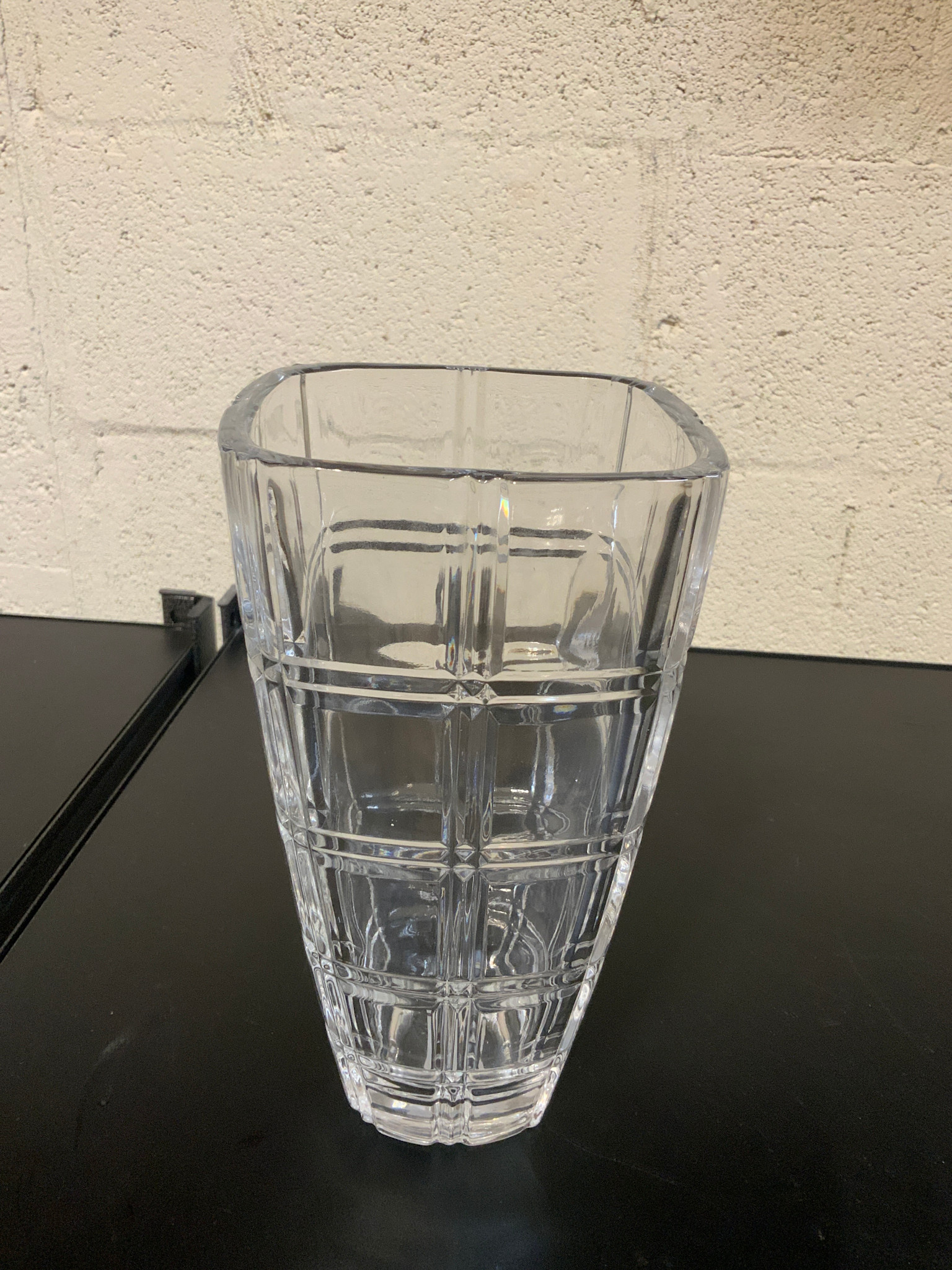 Plaid Glass Vase 9.6" Tall