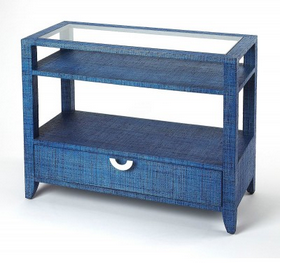 Amelle Console Table in Blue Raffia - 36W x 16D x 30H