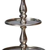 Cast Aluminum Cake Stand, Nickel Finish 15D x 22H