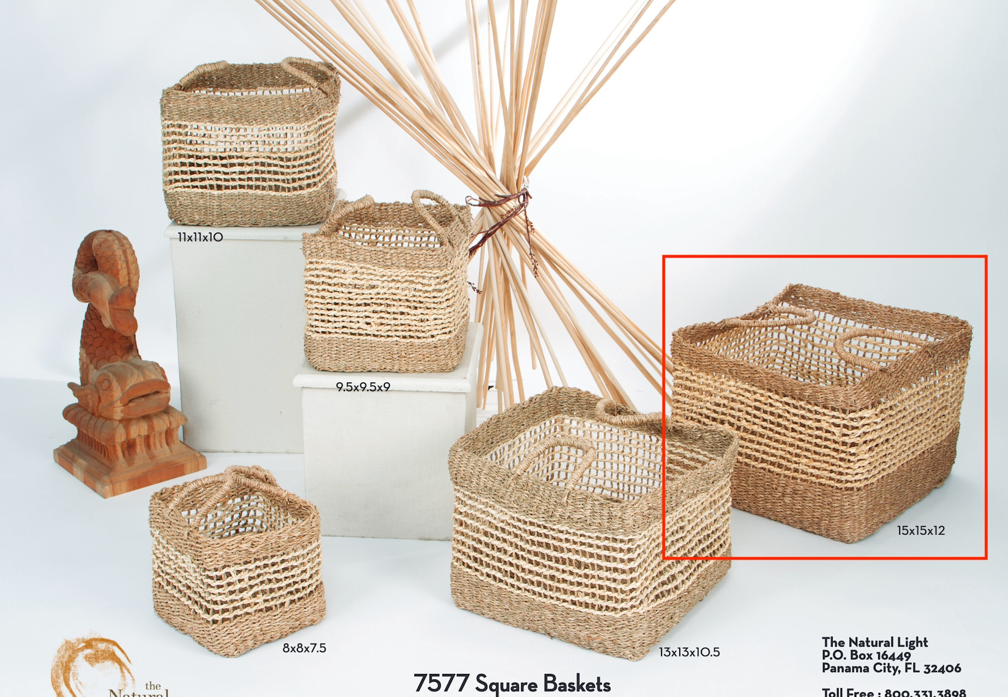 Square Basket 15 x 15 x 12″
