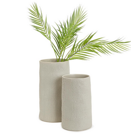 Shitake Ceramic Vase - Beige - Small - 16" x 9.5" D