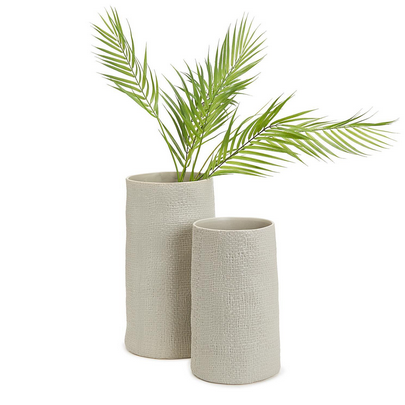 Shitake Ceramic Vase - Beige - Small - 16" x 9.5" D
