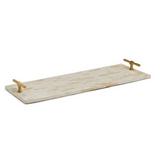 Beaumont Brass Handled Mosaic Tile Bone Tray - 24"W x 9"D x 1"H