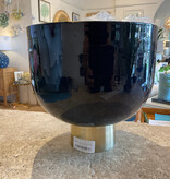 Navy Hammered Lacquer Bowls with Gold Base -Med - 9.5"H x 9 3/4"D