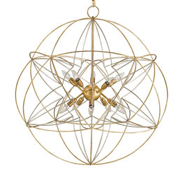 Zenda Gold Orb Chandelier 34"h x 34"dia.