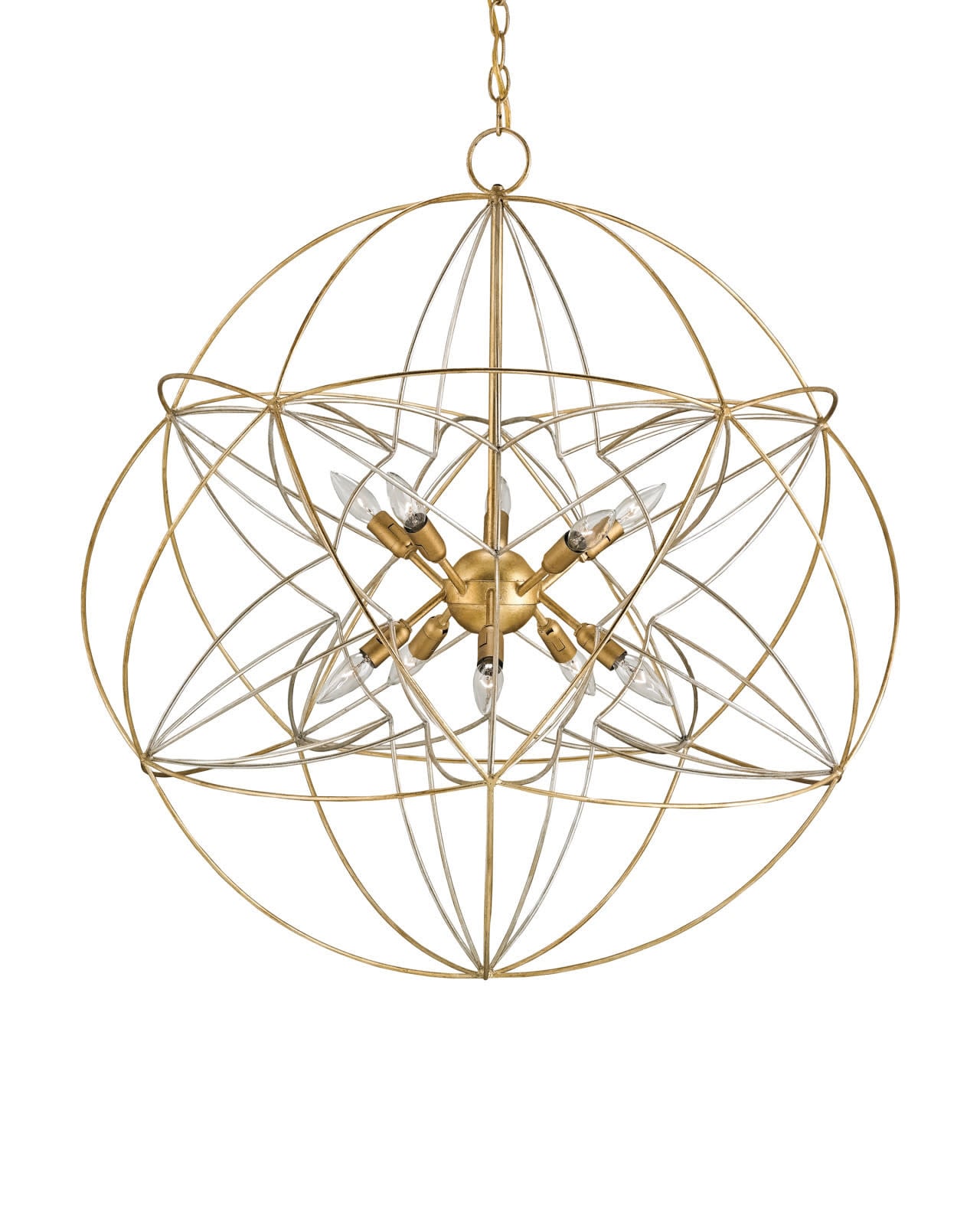 Zenda Gold Orb Chandelier 34"h x 34"dia.