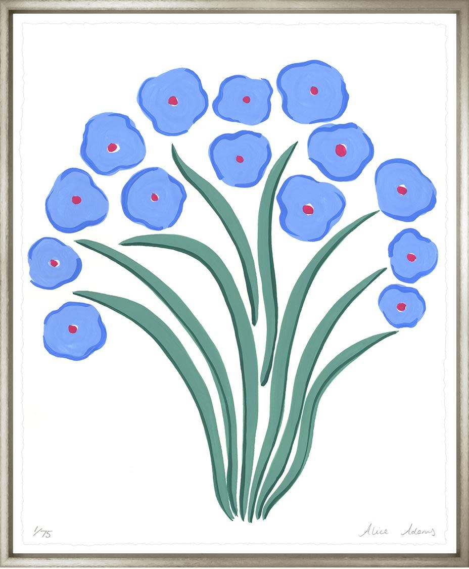 Alice Adams Blue Flowers IV 19" x 23"