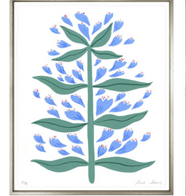 Alice Adams Blue Flowers V 19" x 23"