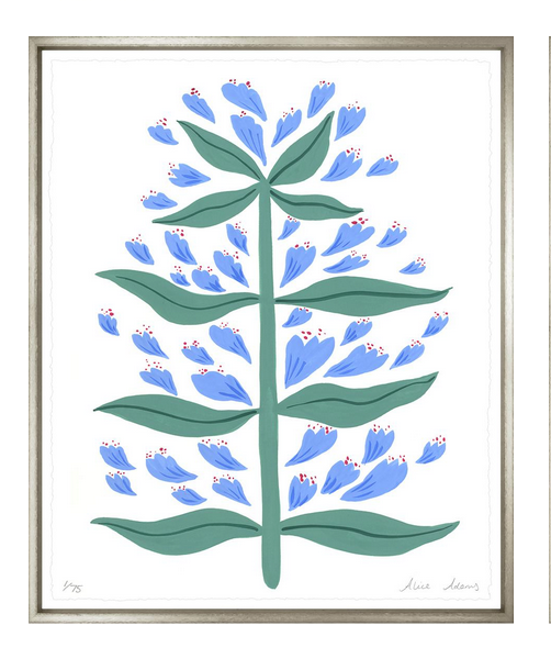 Alice Adams Blue Flowers V 19" x 23"