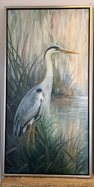 Vertical Blue Heron 1 by Brunelle 48"x24"