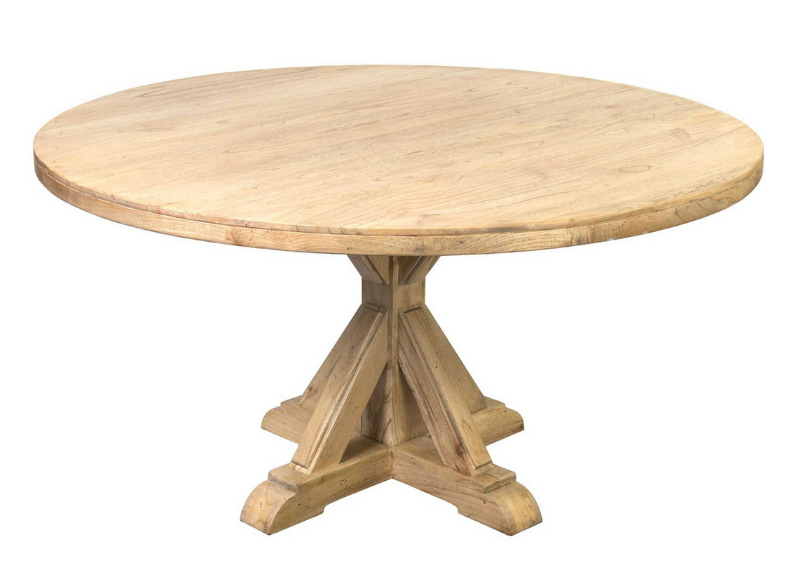 Farmhouse 60" Round Solid  Pine Dining Table