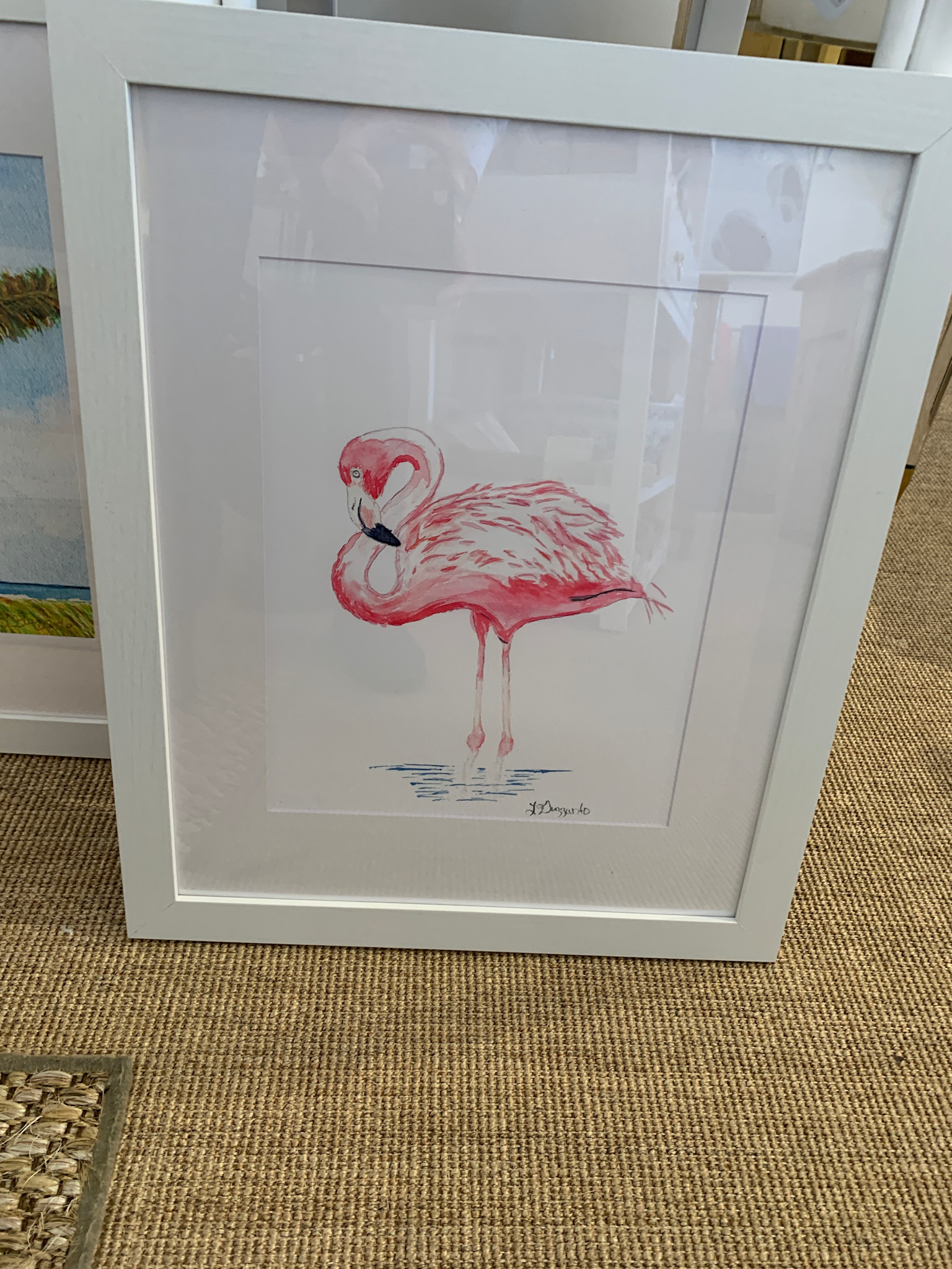 Flamingo Florida 18"W x 22"H. Water Color print