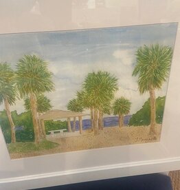 Rest Stop Over the Bridge Wabasso 22"W x 18.5"H Water color print