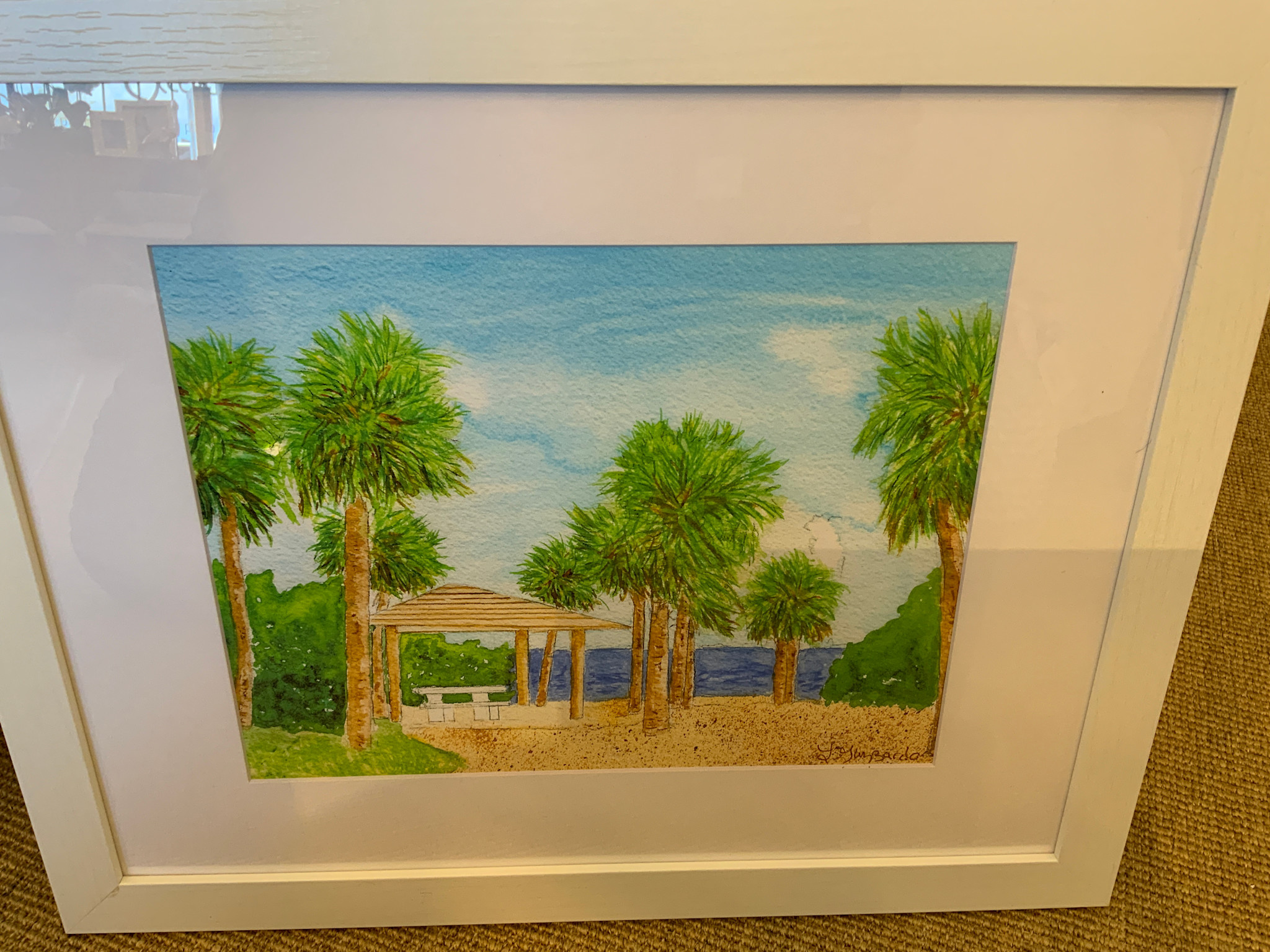 Rest Stop Over the Bridge Wabasso 22"W x 18.5"H Water color print