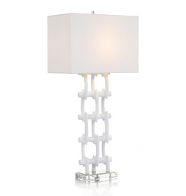 Table Lamp in White 36"H X 17"W X 10"D