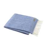 Azure Italian Herringbone Throw 51"Wx67"L