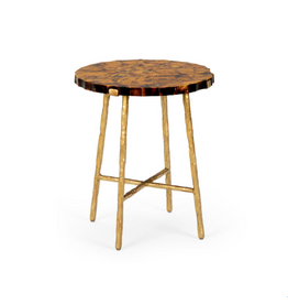 Brown Penshell Side Table 24h x20dia