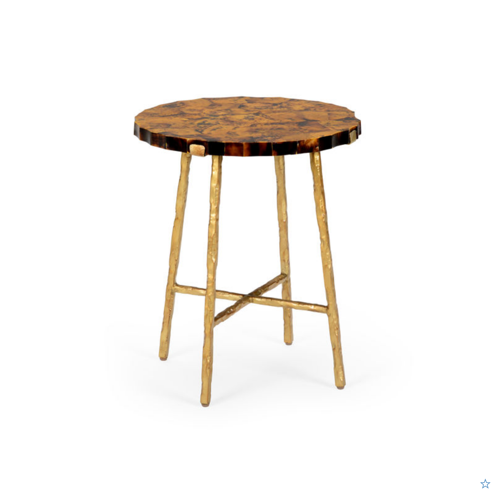 Brown Penshell Side Table 24H