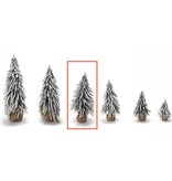 17 1/2" Snow Covered Christmas Tree with Jute Covered Wooden Base