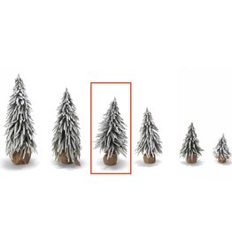 17 1/2" Snow Covered Christmas Tree with Jute Covered Wooden Base
